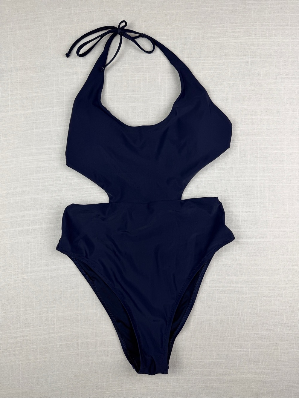 aerie Navy Halter Cutout One-Piece Swimsuit